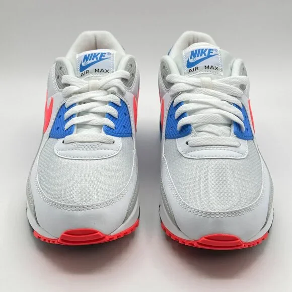 Nike Air Max 90 III Womens Gym Shoes White Red Blue Coral DA8856-100 NEW Size 10 - Picture 3 of 12